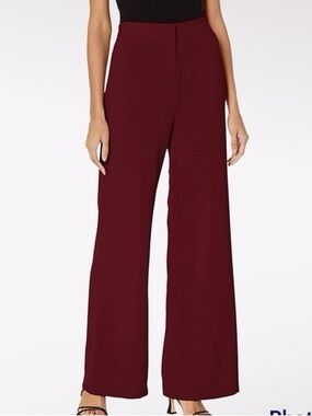 Nanette Lapore Crepe Wide-Leg Dress Pants in Burgundy sz 6
